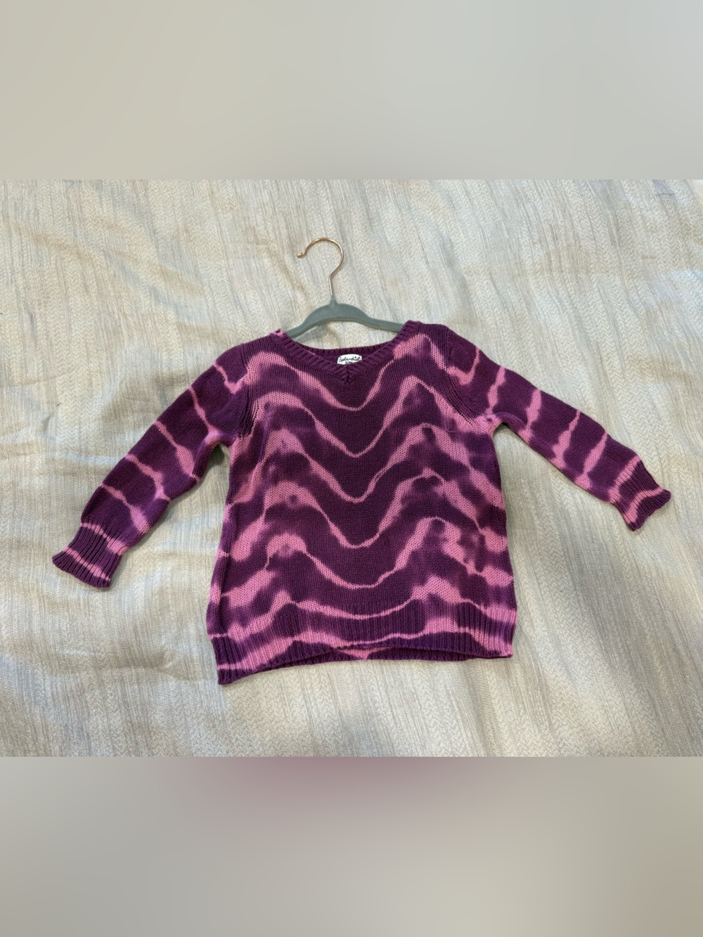Splendid Purple and Pink Wave Knit Sweater - Kids